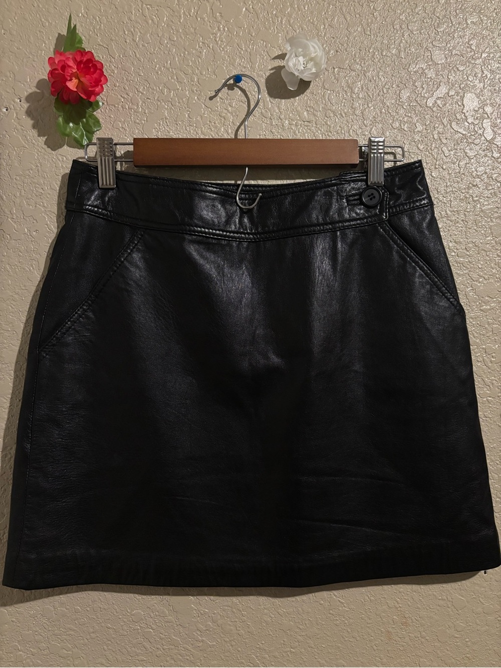 Carlisle Black Faux Leather Mini Skirt